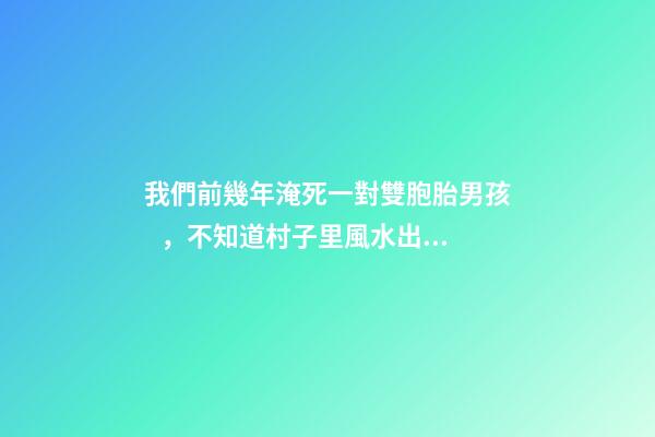 我們前幾年淹死一對雙胞胎男孩，不知道村子里風水出了什么問題導